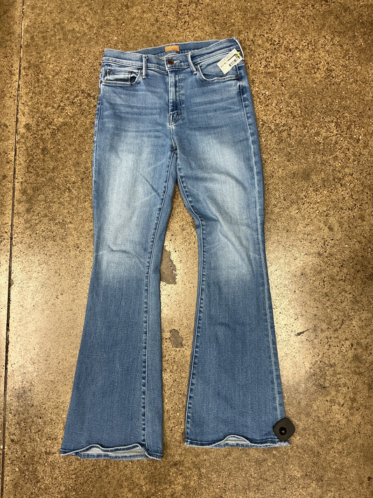 Jeans Flared By Mother Jeans In Blue Denim, Size:8