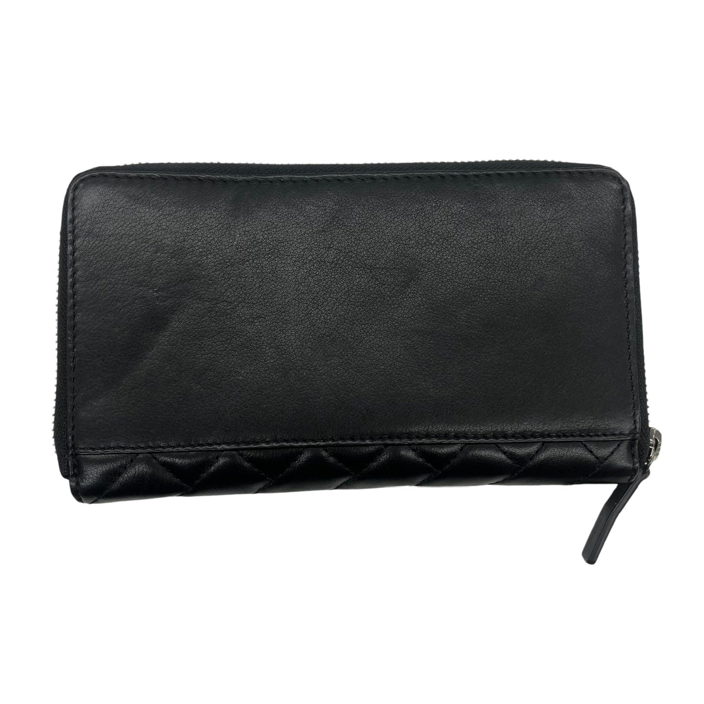 Wallet Leather By Clothes Mentor In Black, Size:Medium