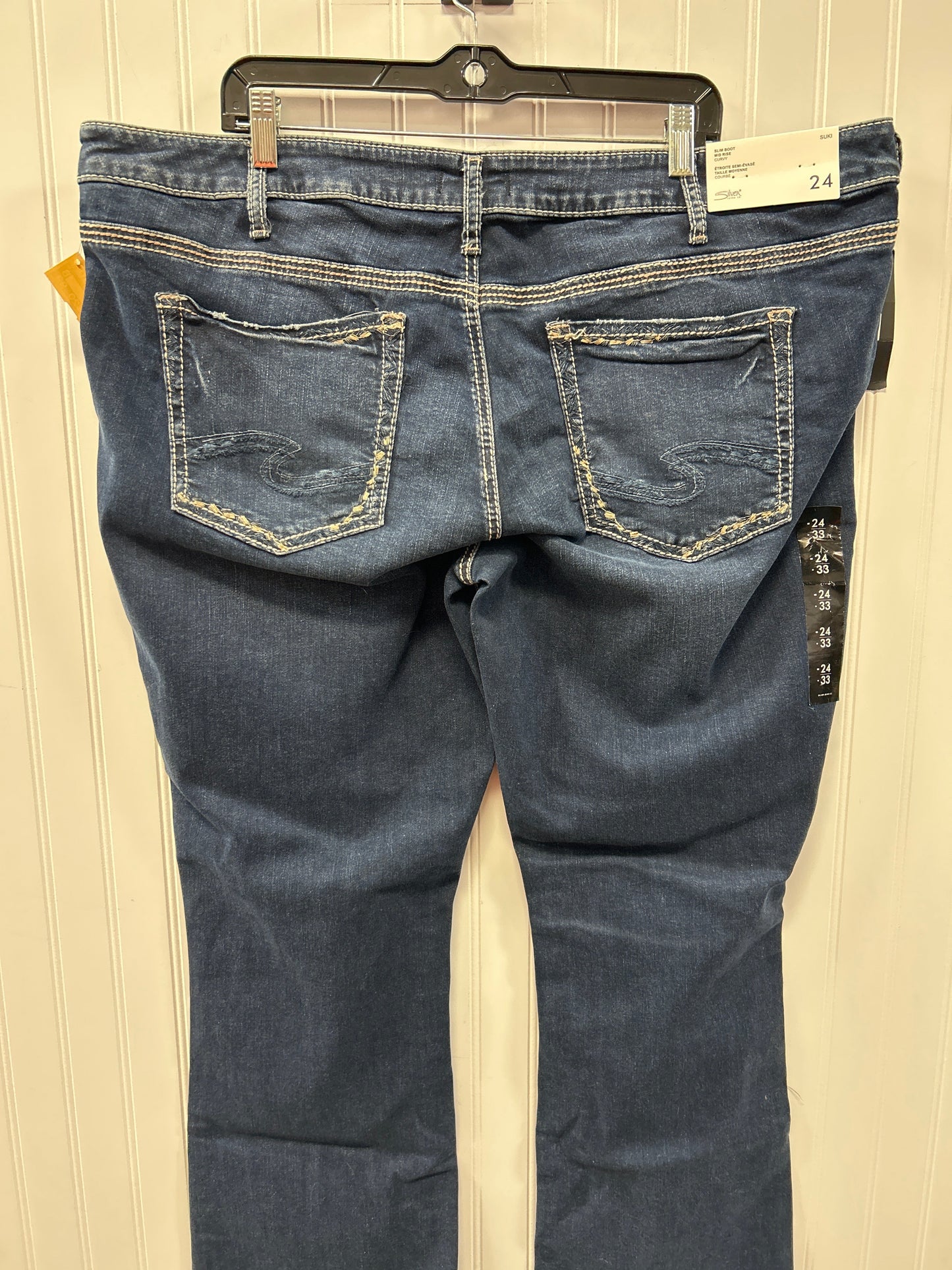 Jeans Boot Cut By Silver In Blue Denim, Size:24