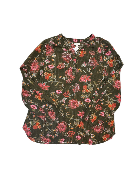 Blouse Ls By Talbots In Green, Size:Xl