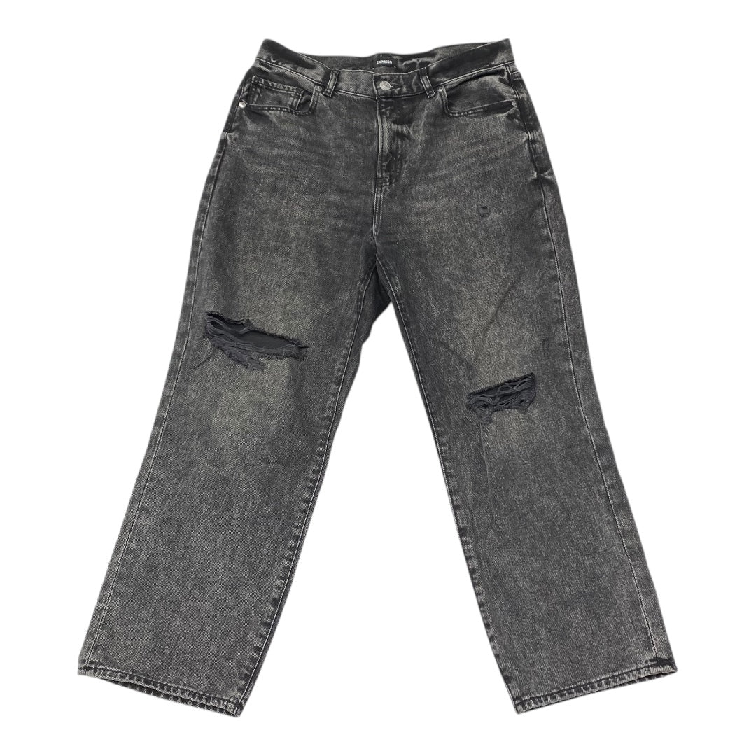 Jeans Wide Leg By Express In Black, Size:10