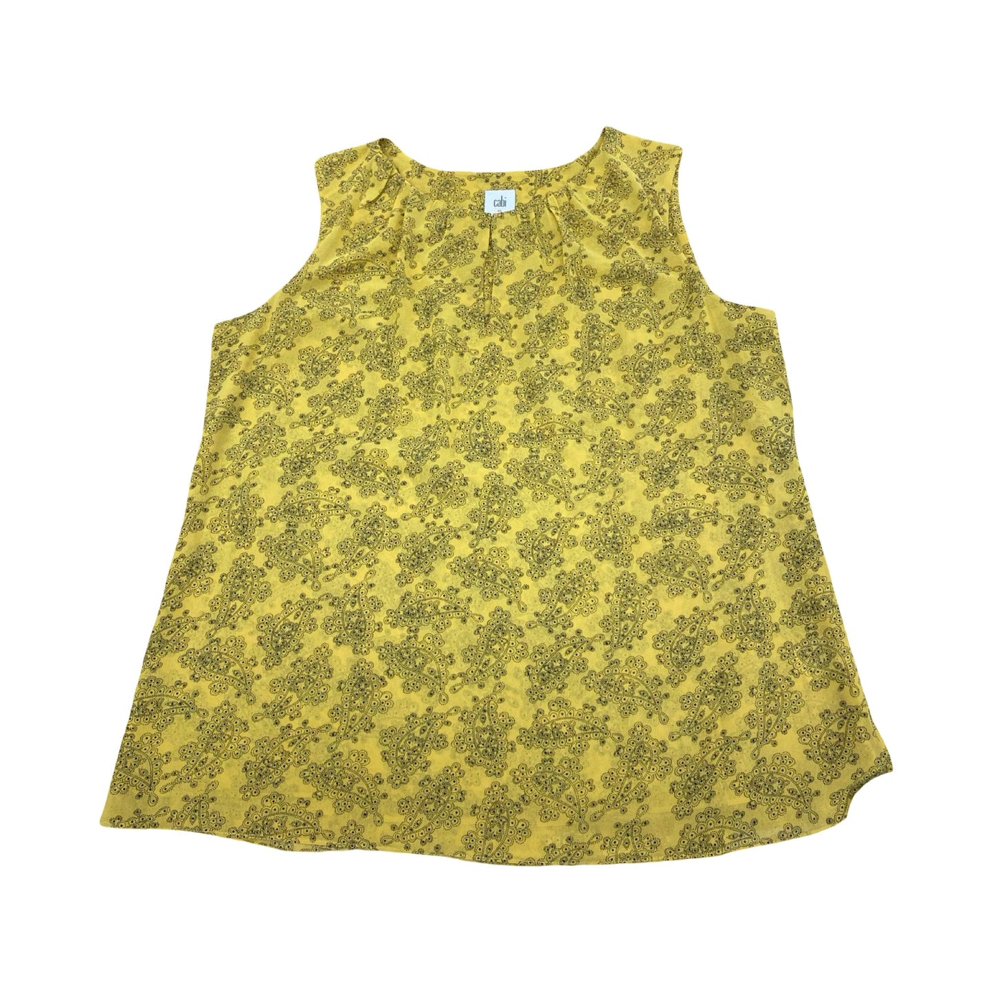 Top Sleeveless By Cabi In Black & Yellow, Size:Xl
