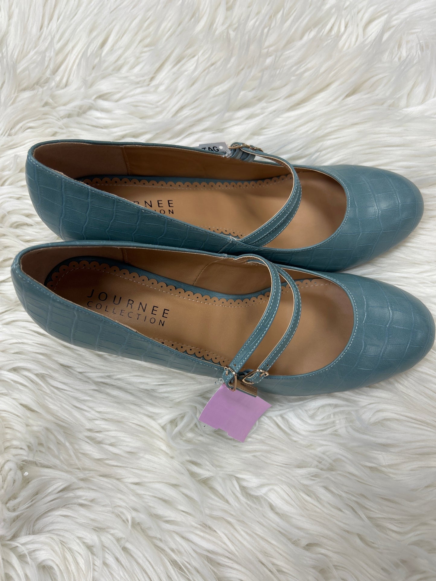Sandals Heels Wedge By Journee In Blue, Size:13