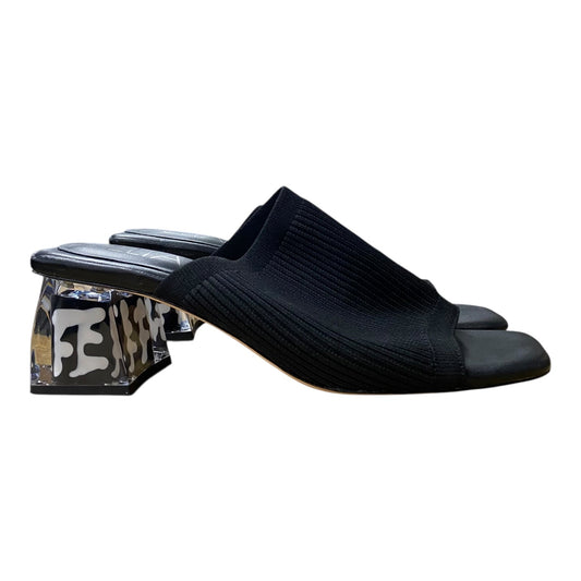 Sandals Heels Block By DELTAN In Black, Size:9.5