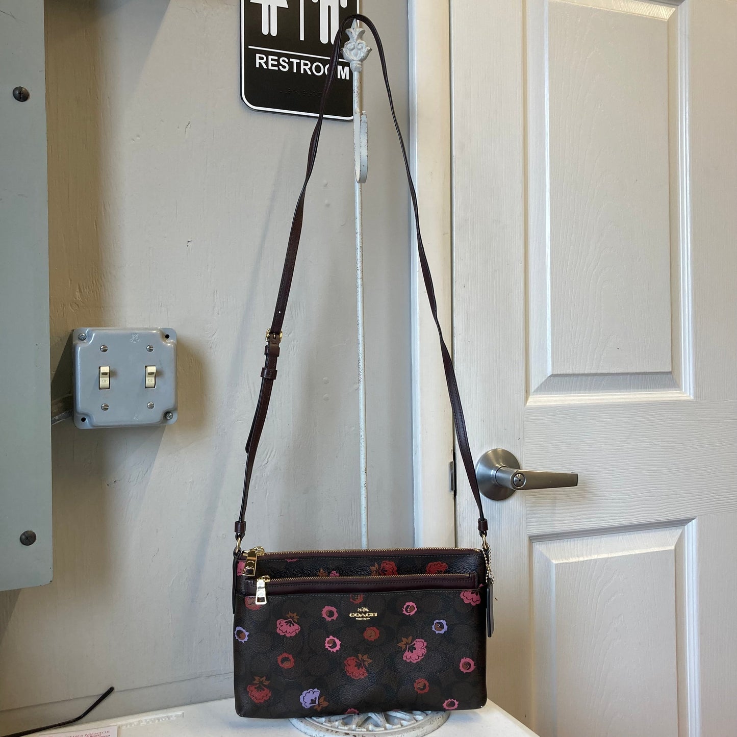 Crossbody Designer By Coach In Brown, Size:Medium