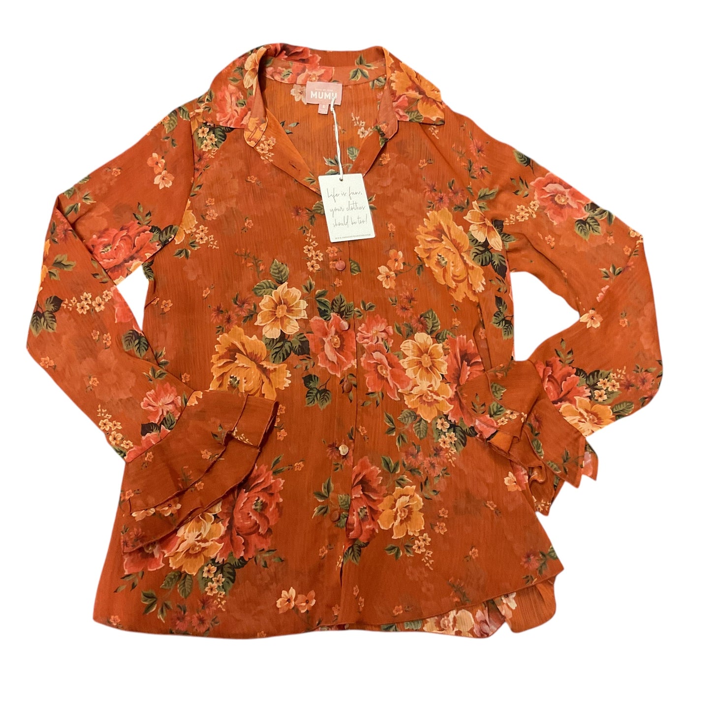 Blouse Ls By Show Me Your Mumu In Orange, Size:M