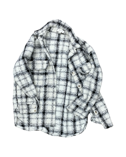 Jacket Shirt By Bohme In Black & Cream, Size:L