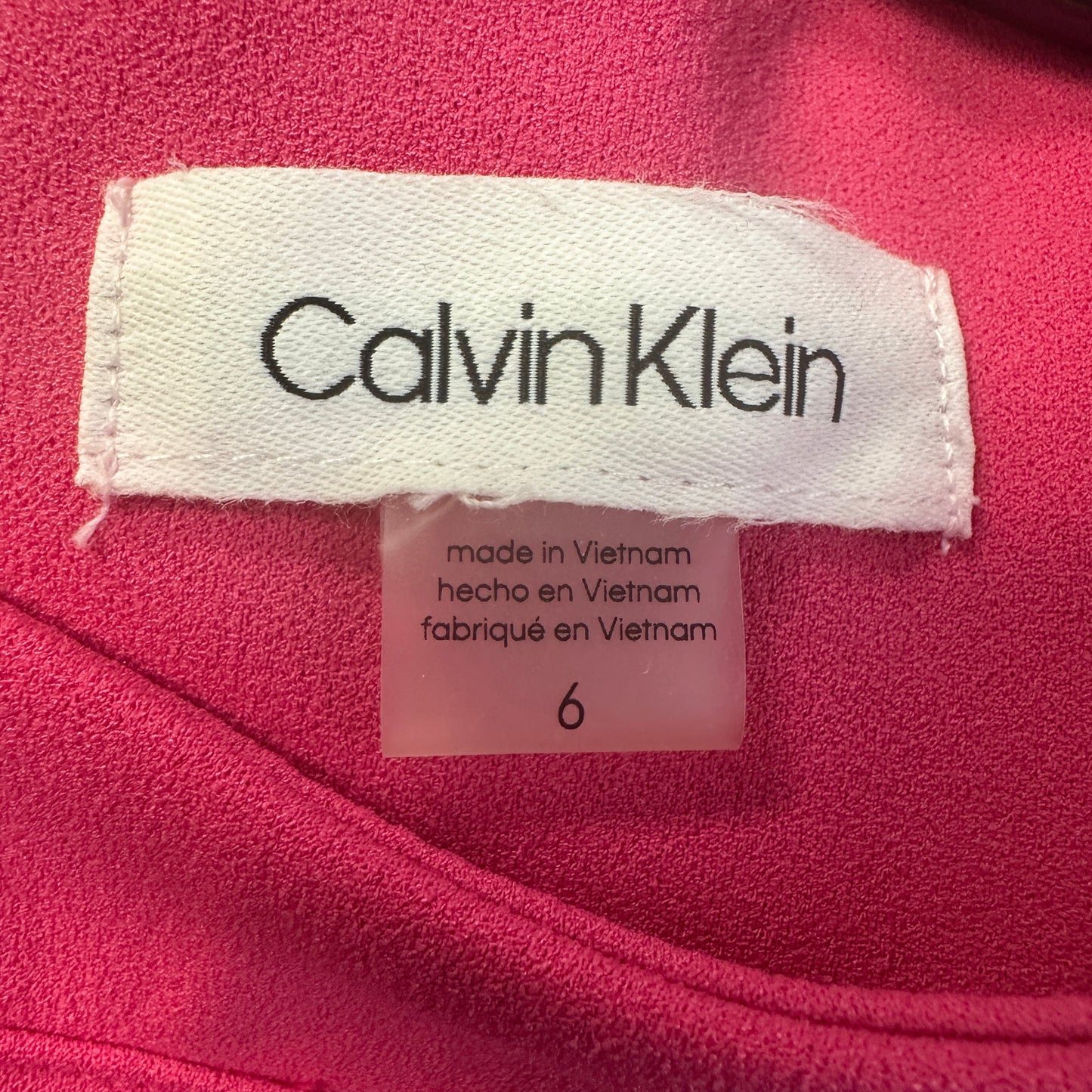 Cutout-Collar Sheath Dress in Pink Calvin Klein, Size 6