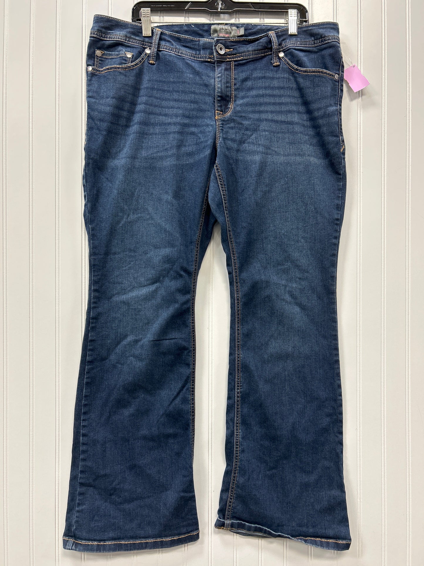 Jeans Flared By Torrid In Blue Denim, Size:18