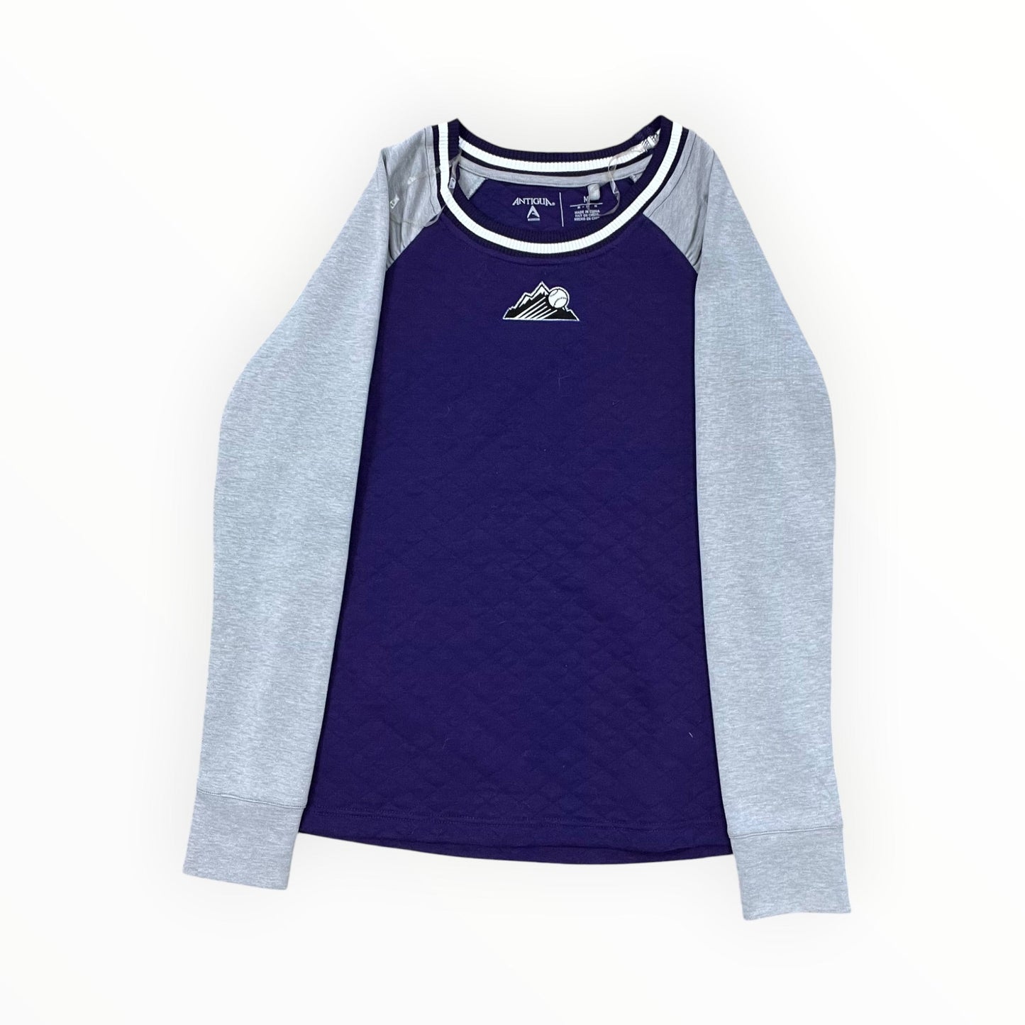 Top Ls By Antigua In Purple & Silver, Size:M