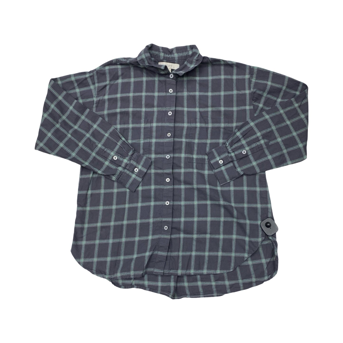 Top Ls By Loft In Plaid Pattern, Size:L