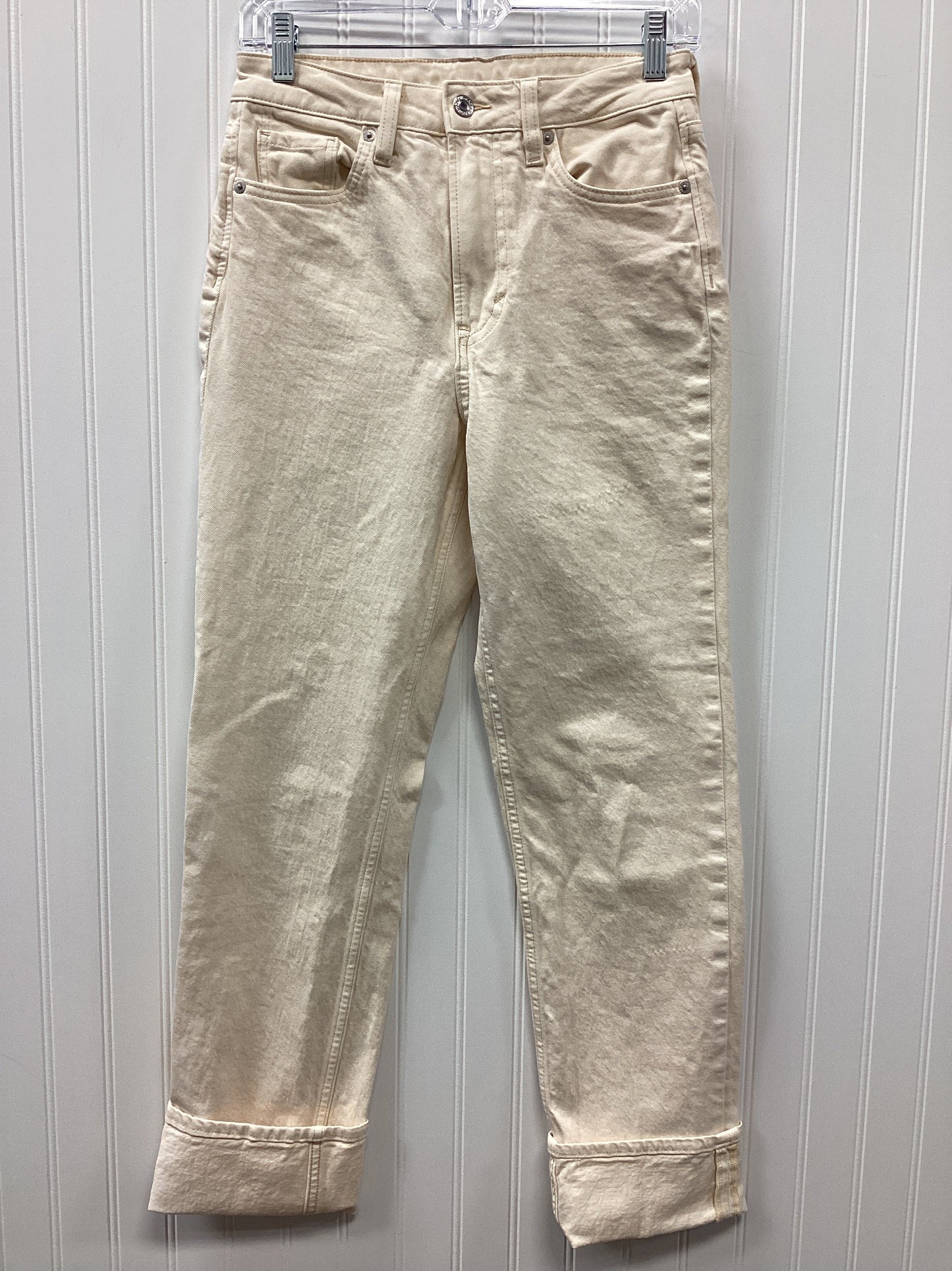Jeans Straight By H&M In Cream Denim, Size:4