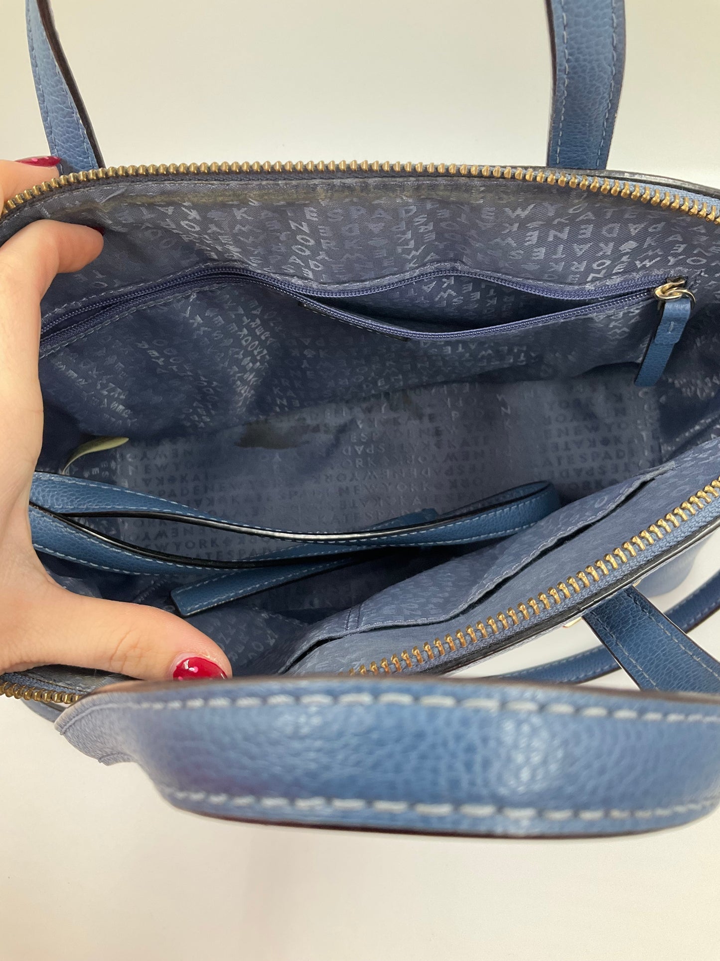 Handbag Designer By Kate Spade In Blue, Size:Medium
