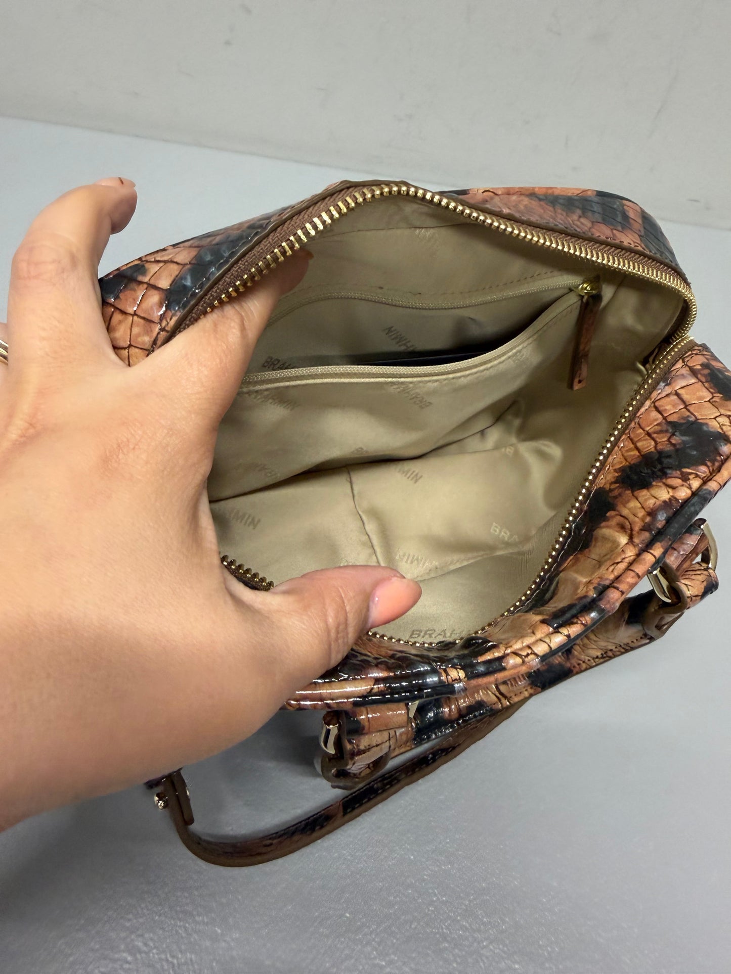 Crossbody Designer By Brahmin In Brown, Size:Medium
