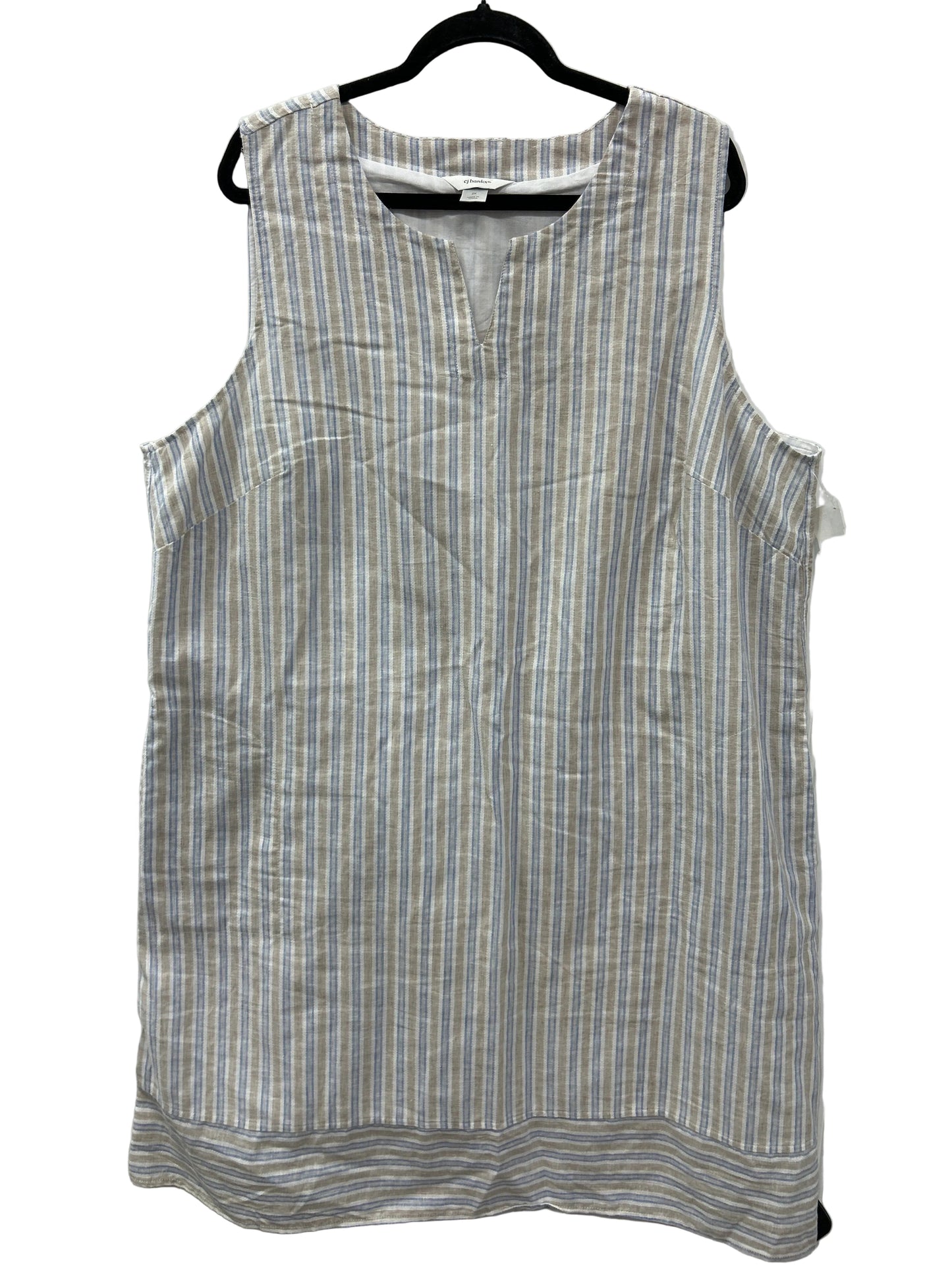 Dress Casual Midi By Cj Banks In Cream, Size:2X