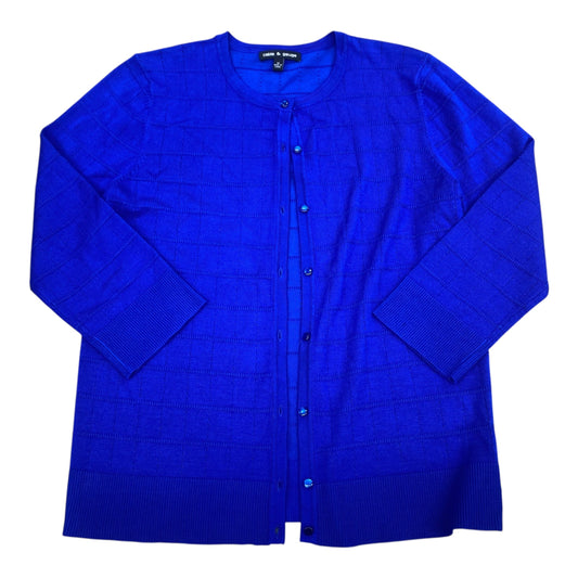 Sweater Cardigan By Cable And Gauge In Blue, Size:M