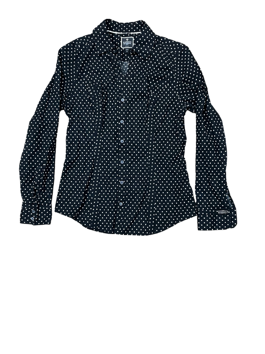 Blouse Ls By Express In Black & White, Size:S