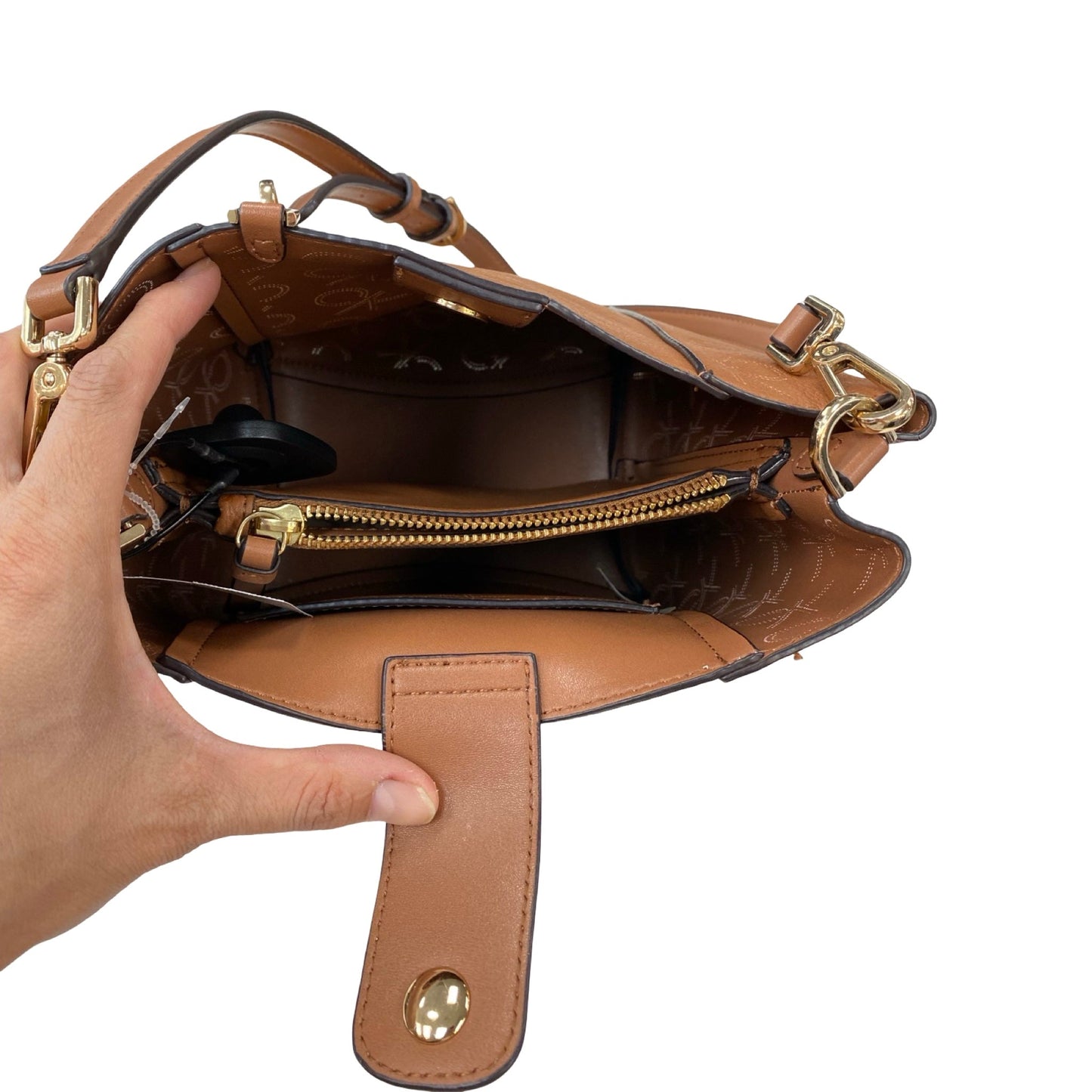 Handbag By Calvin Klein In Brown, Size:Medium