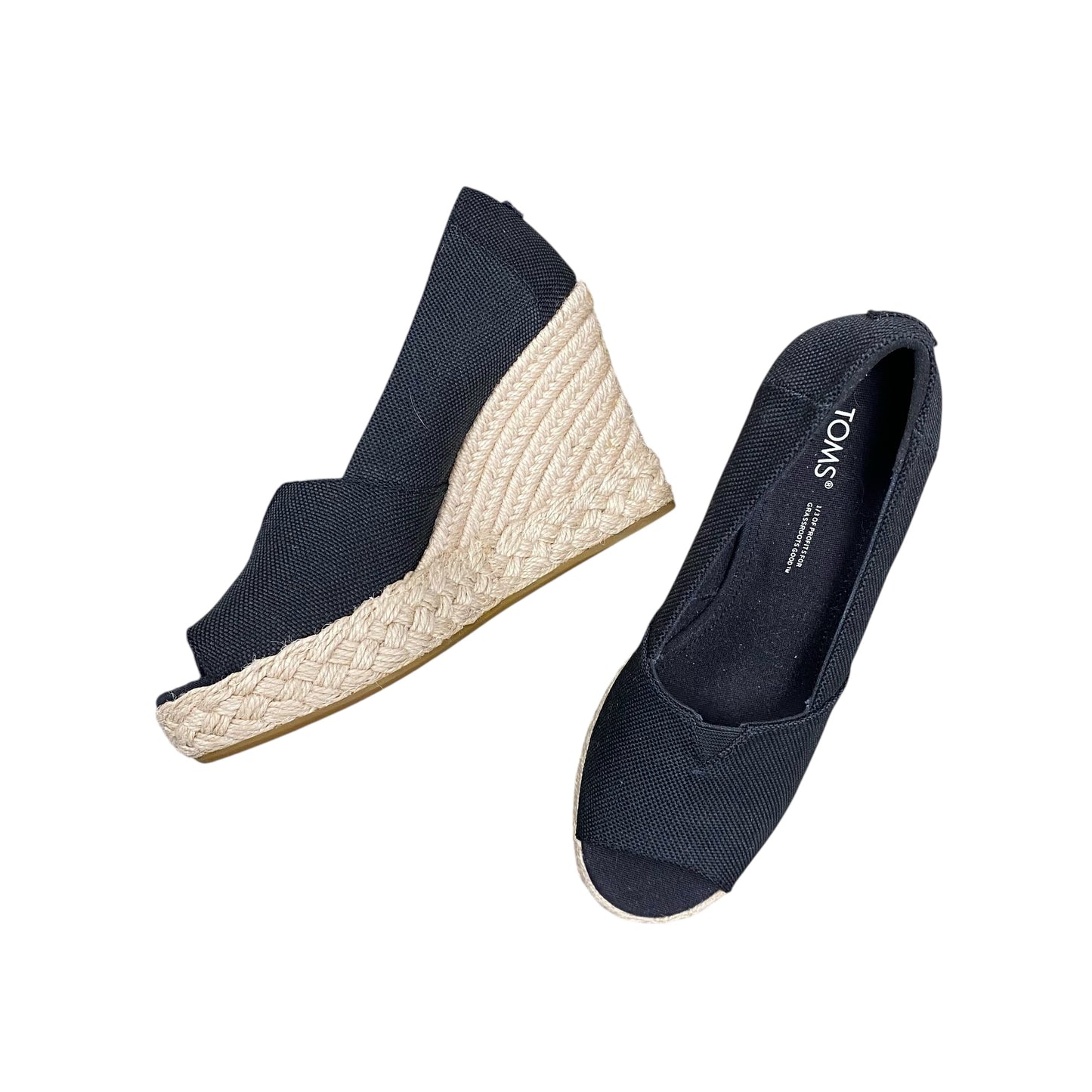 Shoes Heels Wedge By Toms In Black, Size:6.5