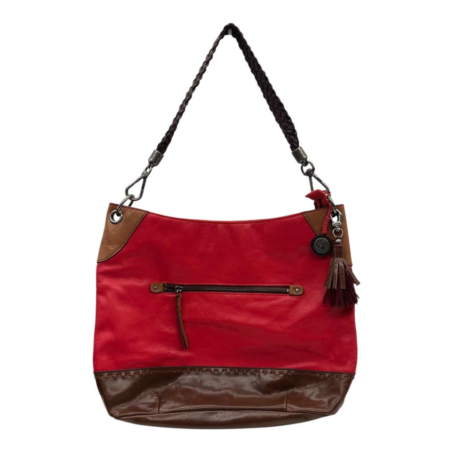 Handbag Leather By The Sak In Red, Size:Medium
