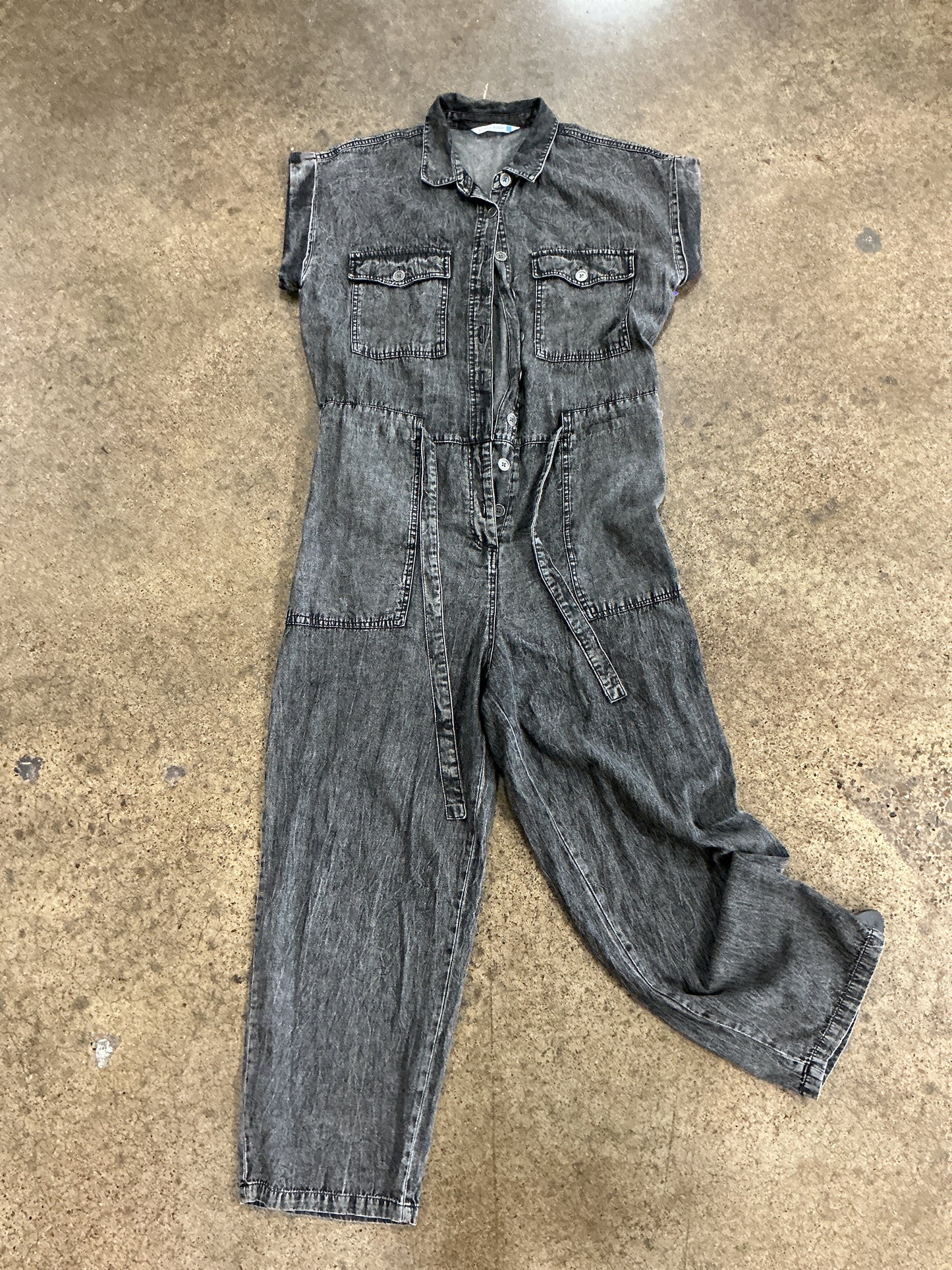 Jumpsuit By Clothes Mentor In Grey Denim, Size:L