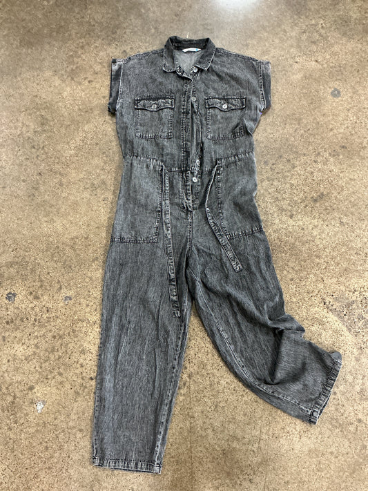 Jumpsuit By Clothes Mentor In Grey Denim, Size:L