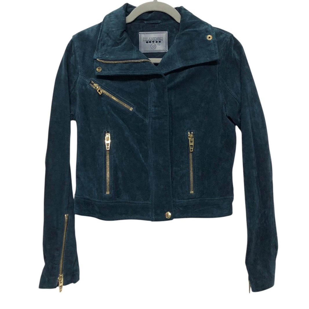 Jacket Moto Leather By Blanknyc In Green, Size:Xs