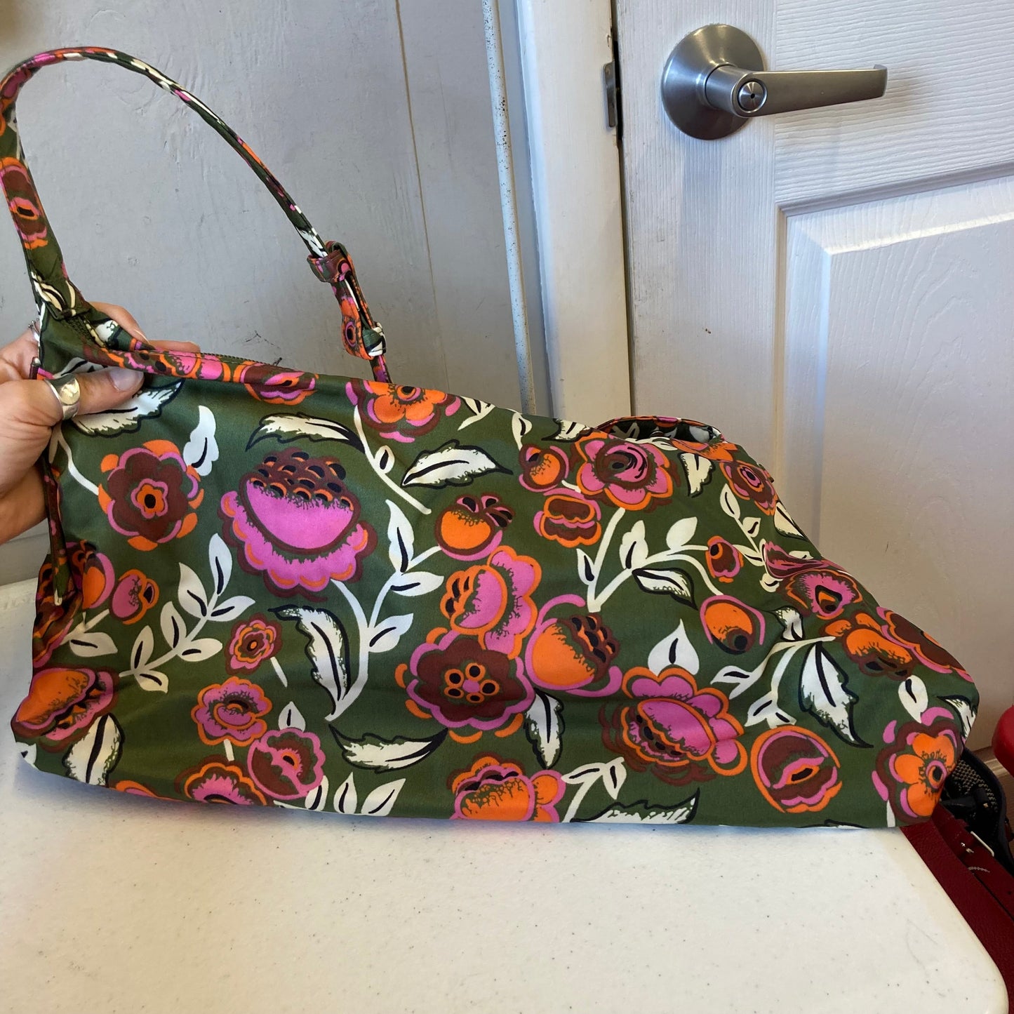 Handbag By Vera Bradley In Green & Orange, Size:Large