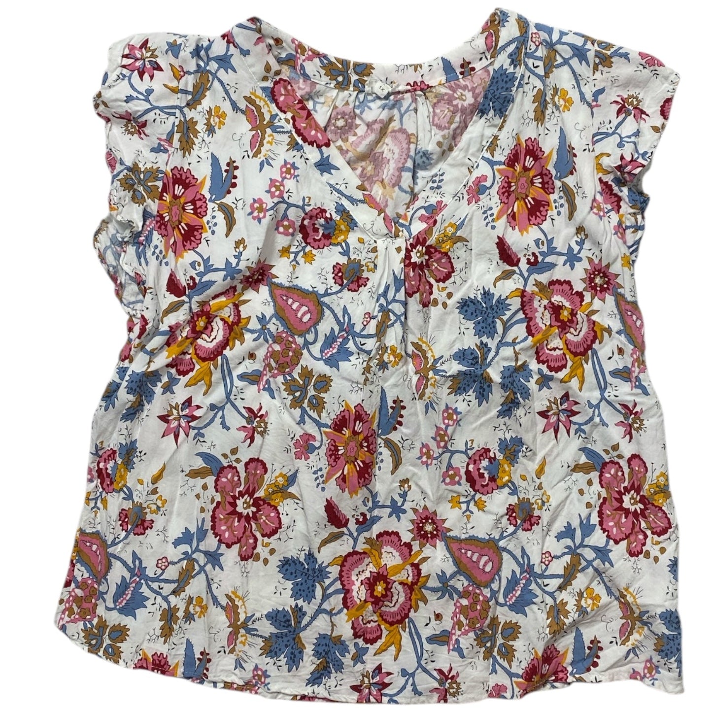Top Sleeveless By Nicole Miller In Floral Print, Size:1X