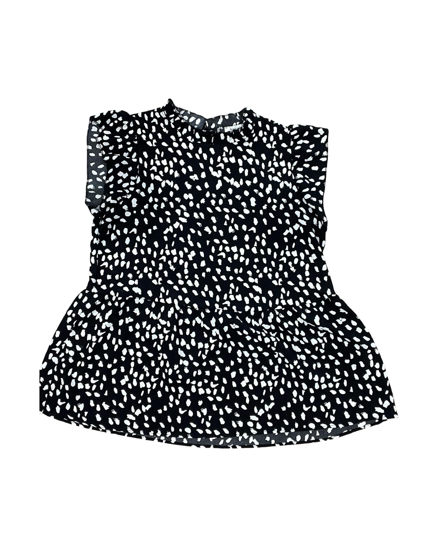 Top Sleeveless By Angashion In Black & White, Size:L