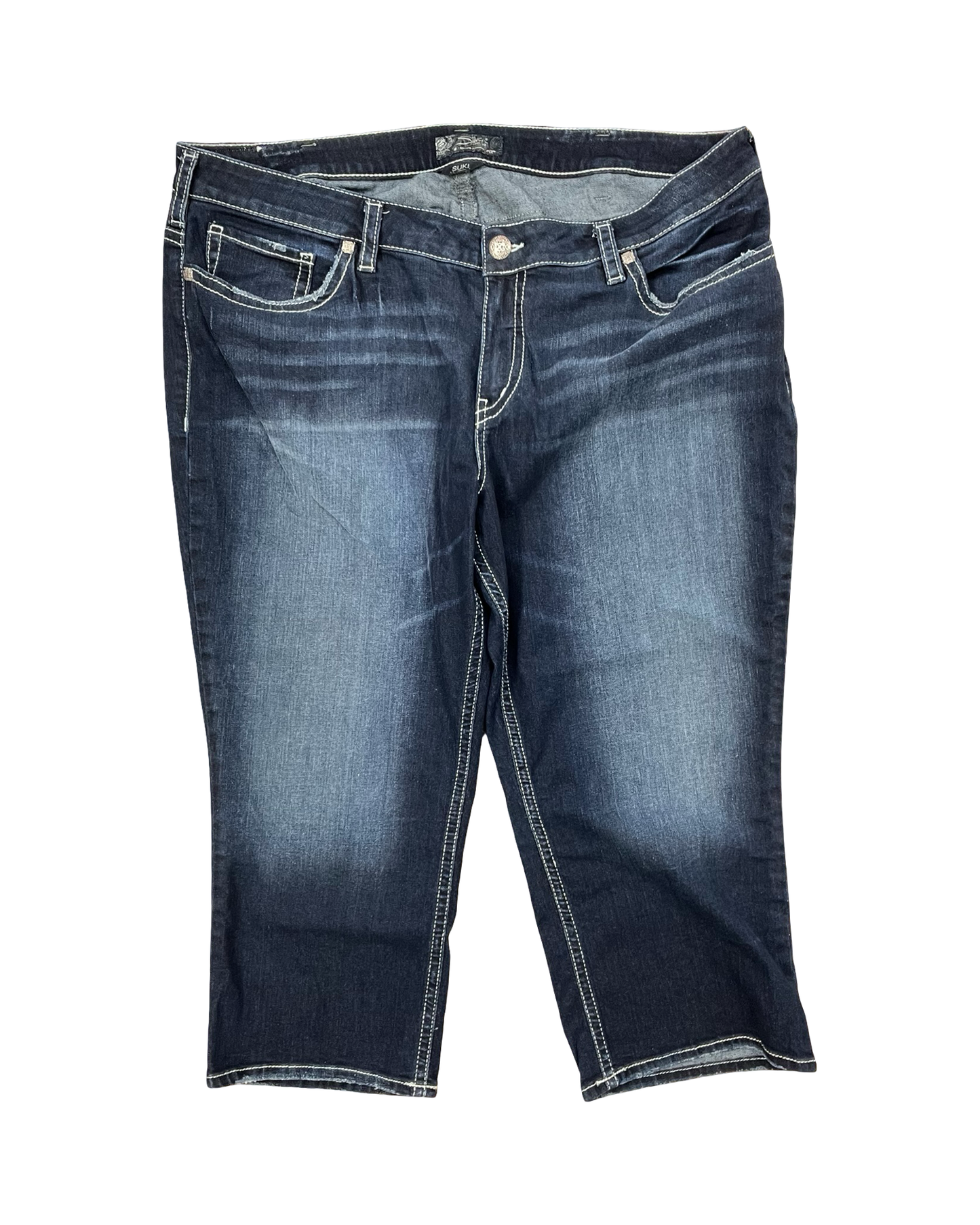 Jeans Cropped By Silver In Blue Denim, Size:24