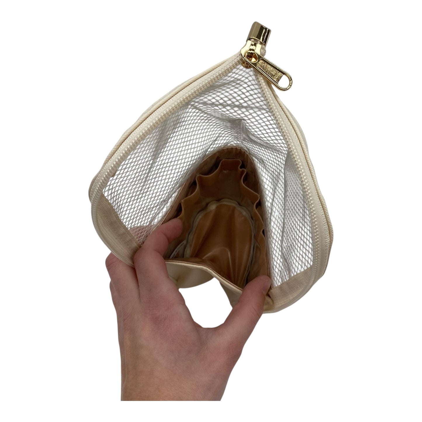 Makeup Bag By Clothes Mentor In Cream, Size:Small