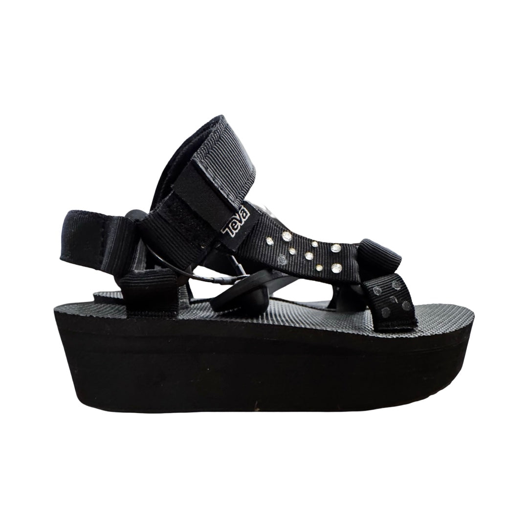 Sandals Heels Platform By Teva In Black, Size:6