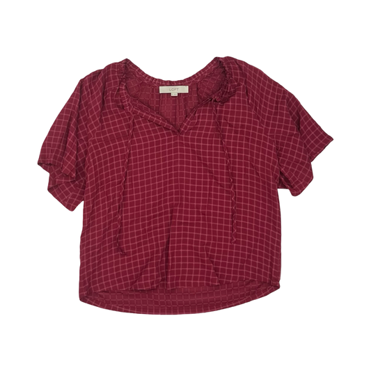 Blouse Ss By Loft In Red, Size:Xs