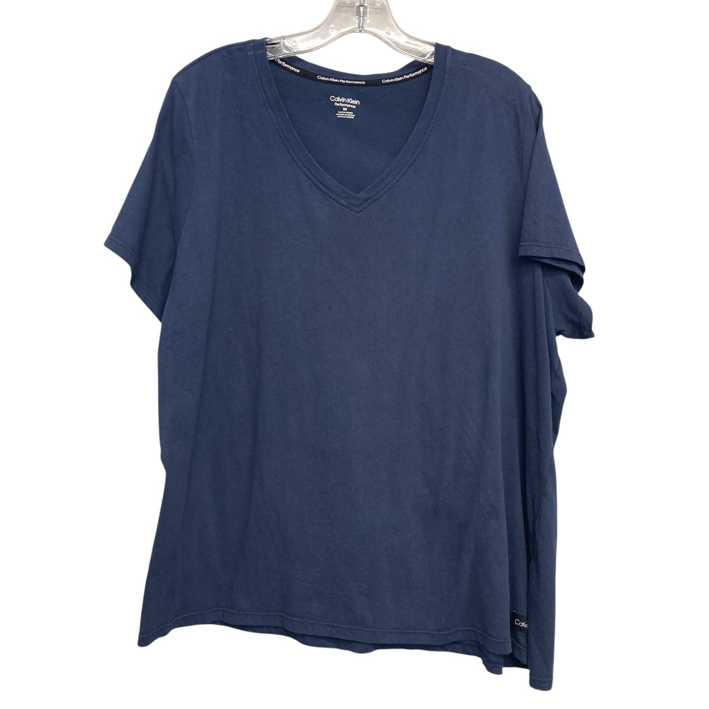Top Ss Basic By Calvin Klein Performance In Navy, Size:2X