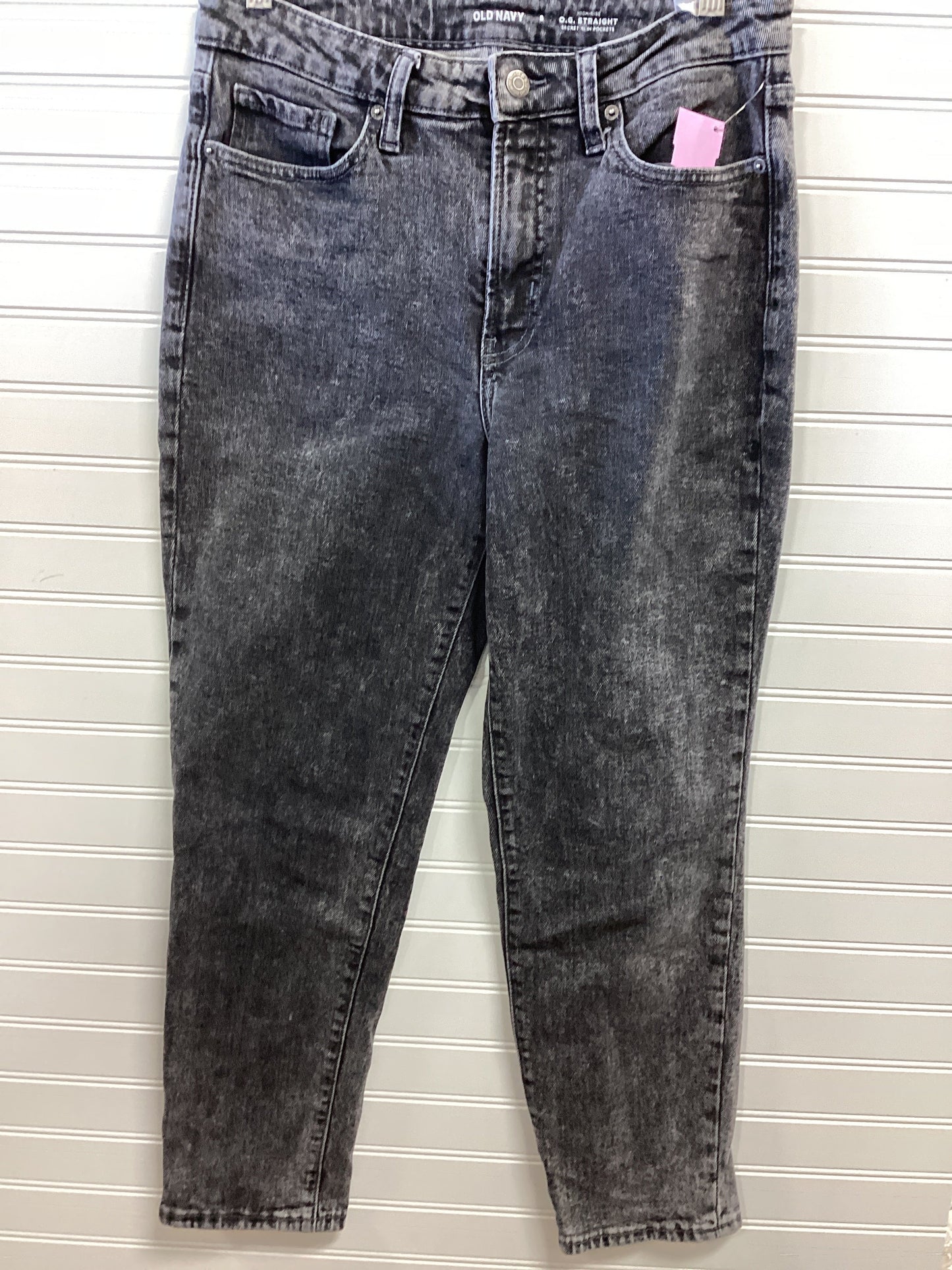 Jeans Straight By Old Navy In Black Denim, Size:8