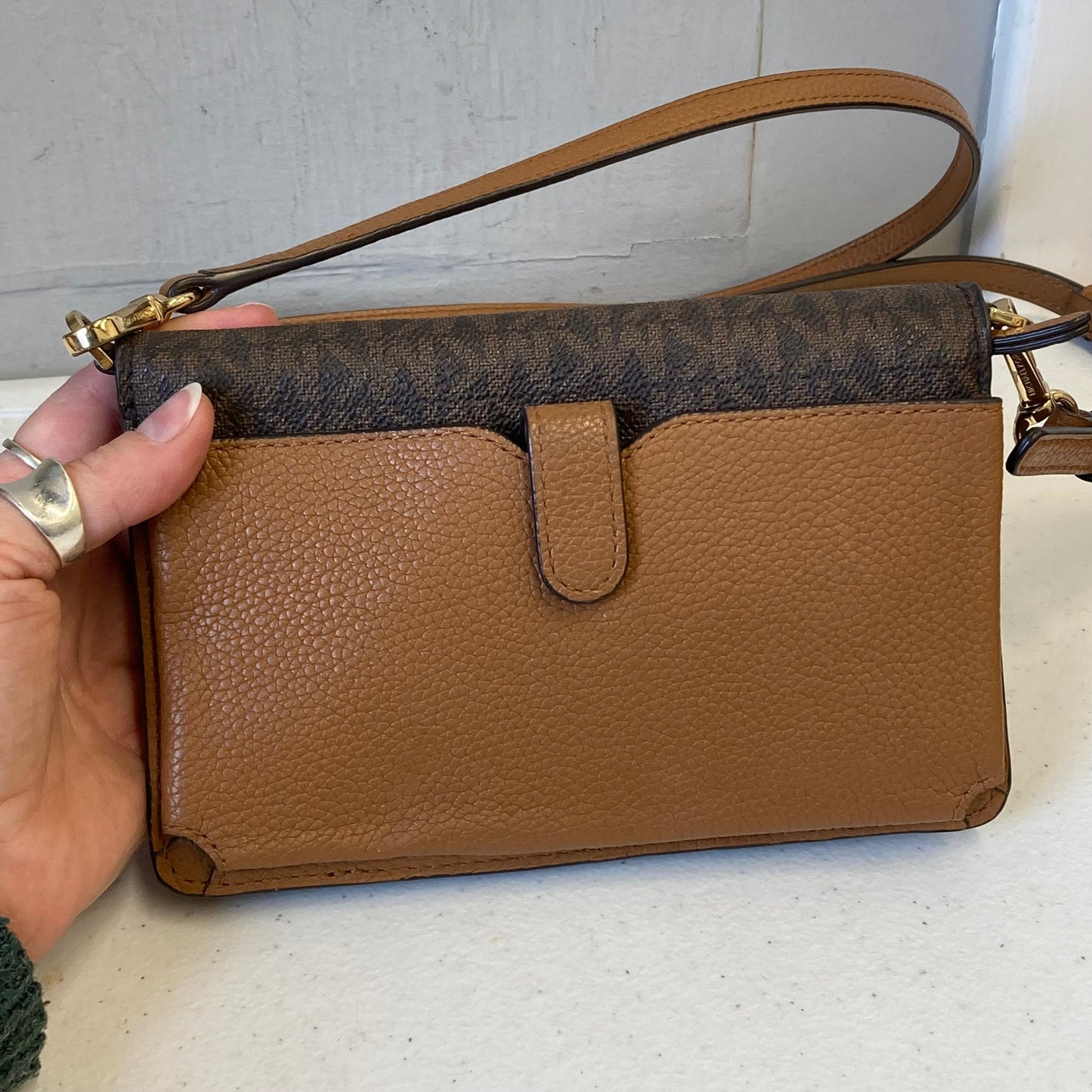 Crossbody Designer By Michael Kors In Brown, Size:Small