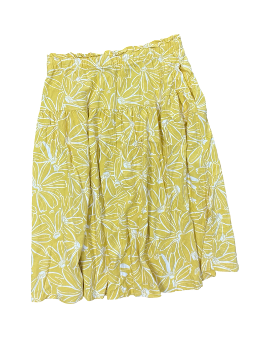Skirt Midi By Universal Thread In White & Yellow, Size:1X