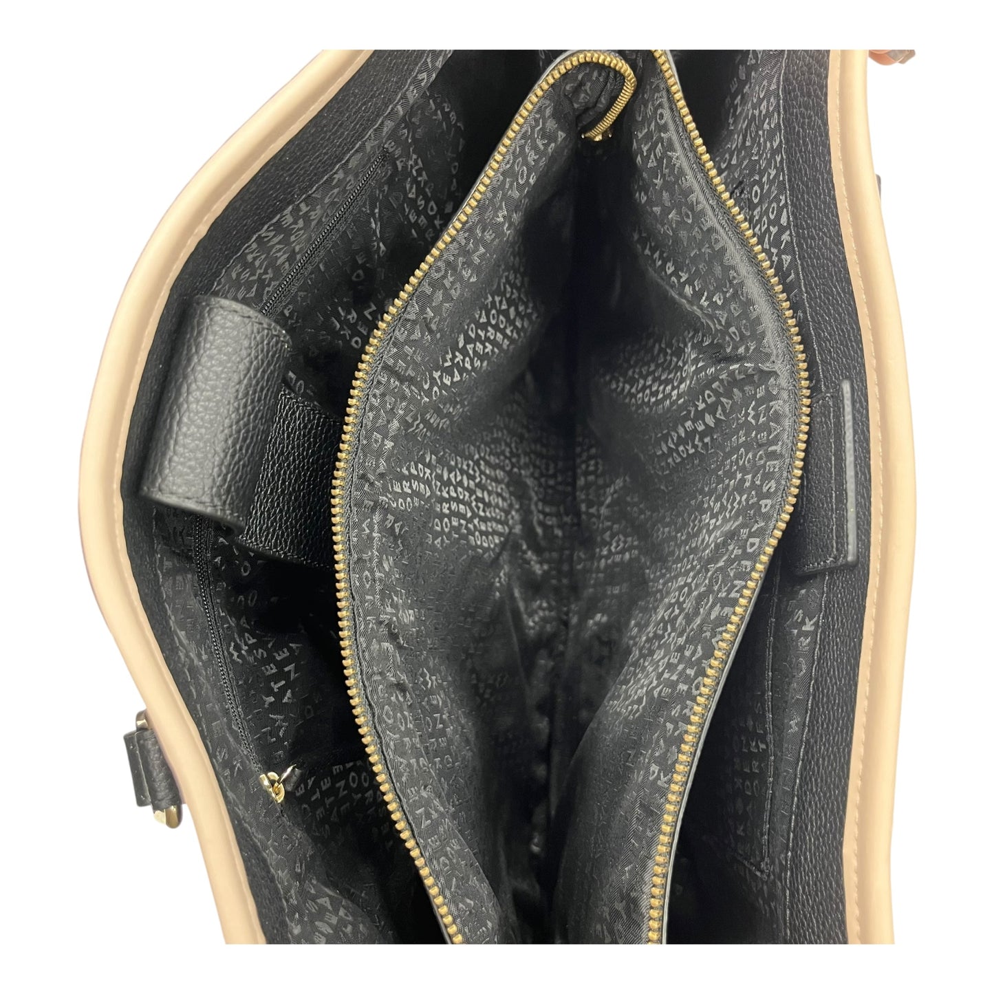 Handbag Designer By Kate Spade In Black & Tan, Size:Large