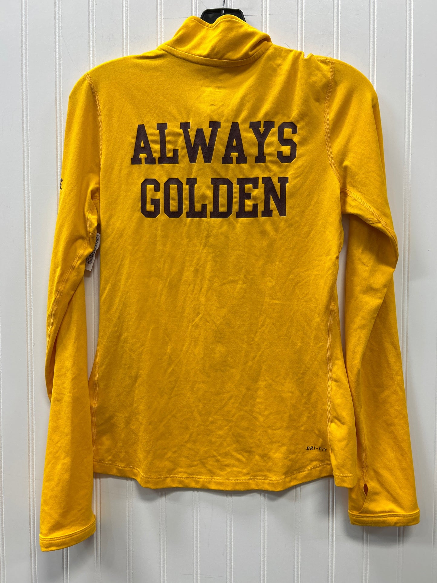 Athletic Top Ls Collar By Nike Apparel In Yellow, Size:S