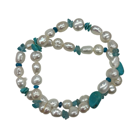 Bracelet Beaded By Cmc In Aqua, Size:02 Piece Set