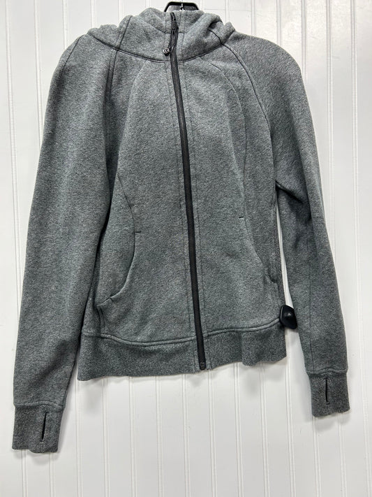 Athletic Jacket By Lululemon In Grey, Size:6