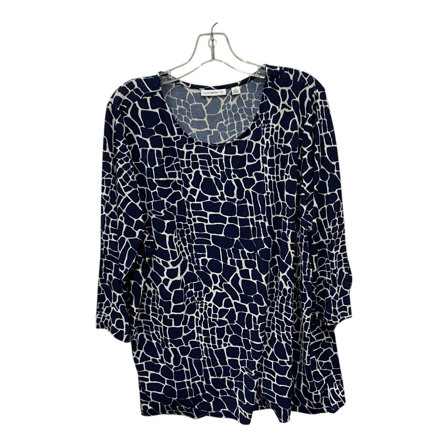 Top Ls By Susan Graver In Blue, Size:2X