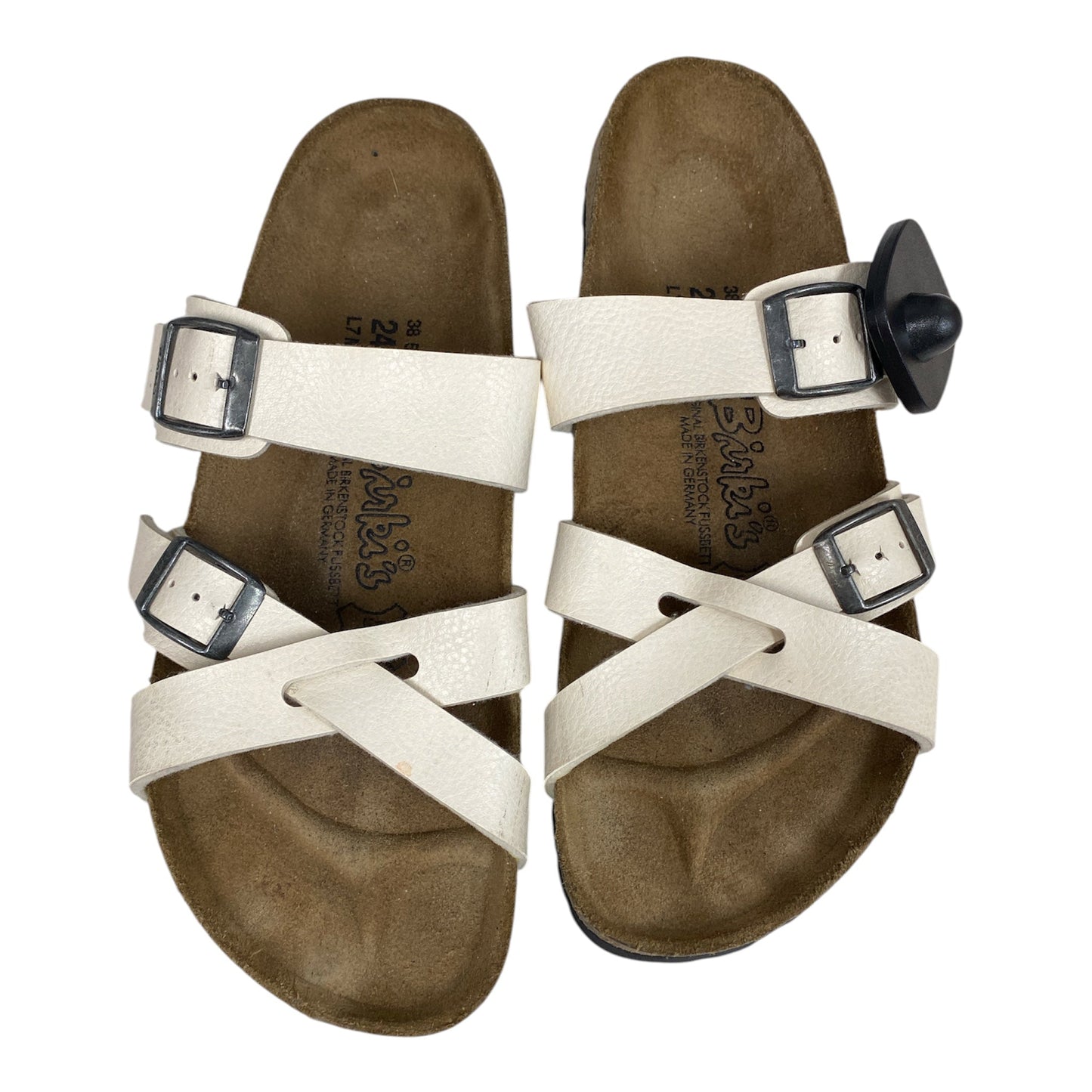 Sandals Designer By Birkenstock In Cream, Size:7