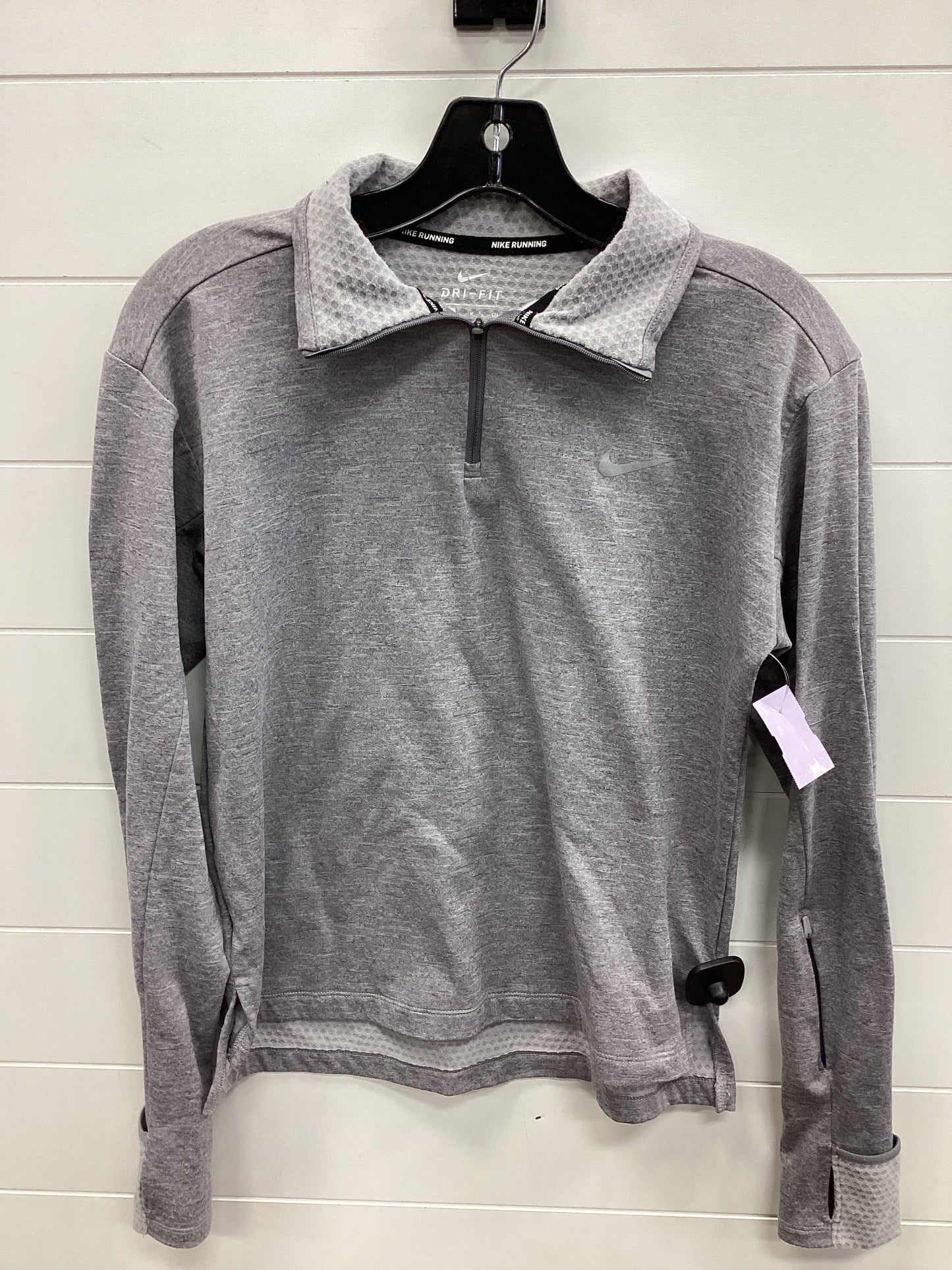 Athletic Top Ls Collar By Nike Apparel In Grey, Size:S