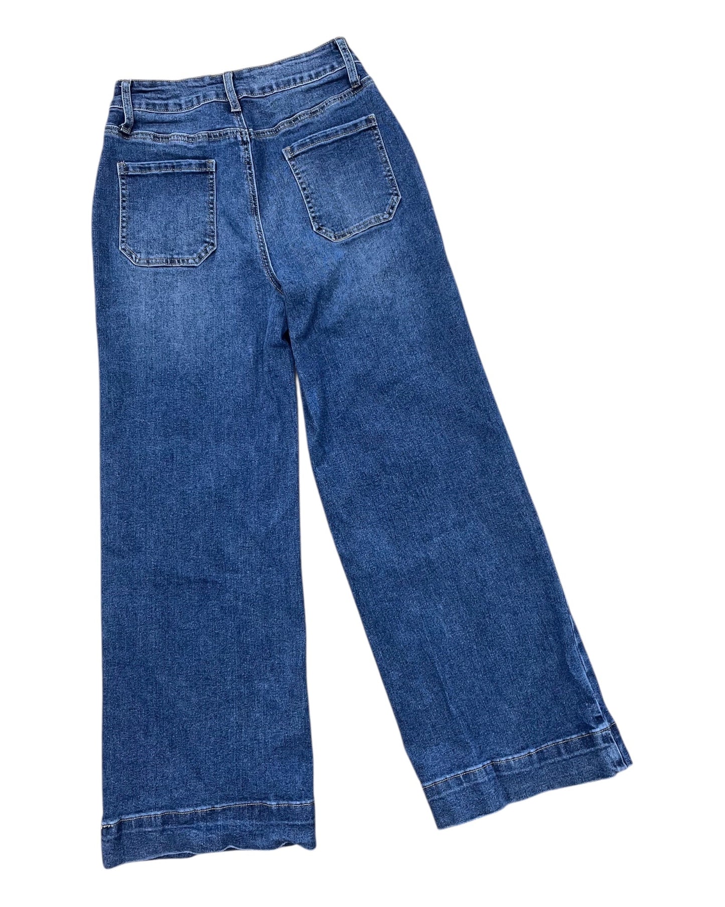 Jeans Wide Leg By Clothes Mentor In Blue Denim, Size:4