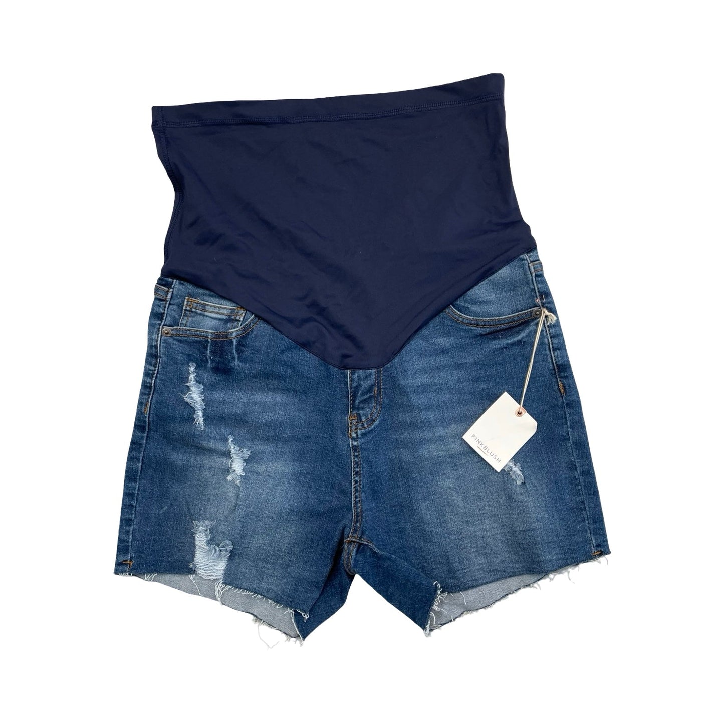 Mat Shorts By Pink Blush In Blue Denim, Size:L