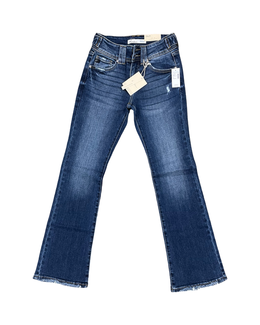 Jeans Boot Cut By Kancan In Blue Denim, Size:0