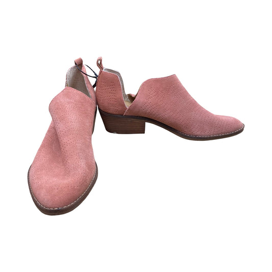 Boots Ankle Heels By Lucky Brand In Pink, Size:9