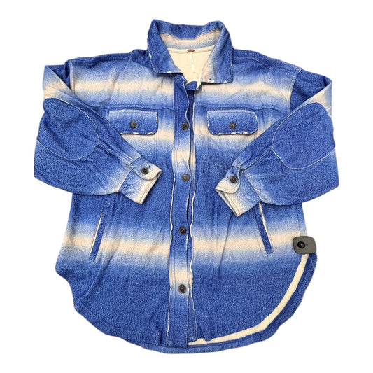 Jacket Shirt By Free People In Blue, Size:S